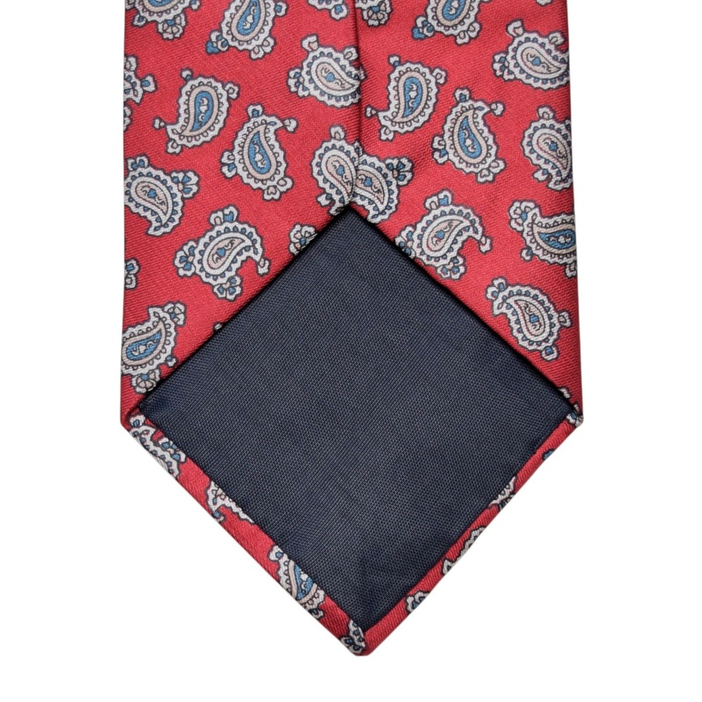Vintage GANT Red Paisley Woven 100% Silk Preppy Necktie Made In USA 57" x 3.25" - Picture 6 of 9